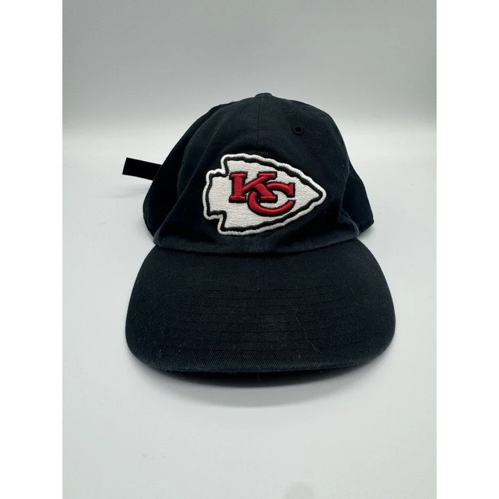 Kansas City Chiefs Hat 47 Brand Black Clean UP Cotton Dad One Size Adjustable